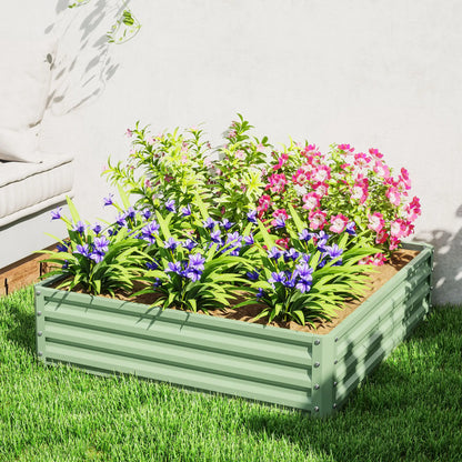 4' X 4' X 1' Raised Garden Bed, Galvanized Steel Planter, Light Green, Light Green Galvanized Planter Boxes at Gallery Canada