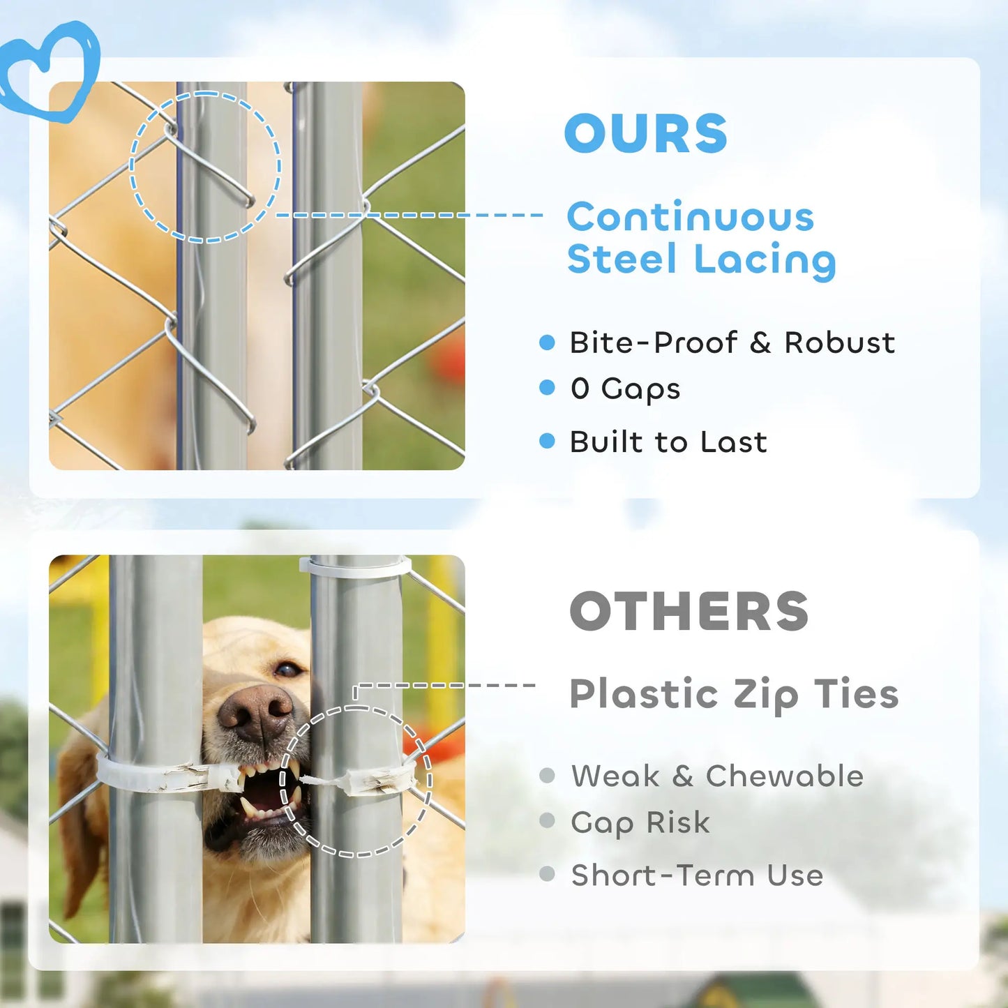 14.8' x 14.8' x 7.1' Dog Kennel, Outdoor, Waterproof Cover, Silver Dog Kennels at Gallery Canada
