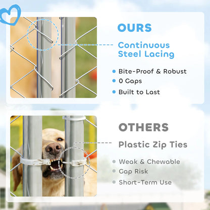 14.8' x 14.8' x 7.1' Dog Kennel, Outdoor, Waterproof Cover, Silver Dog Kennels at Gallery Canada