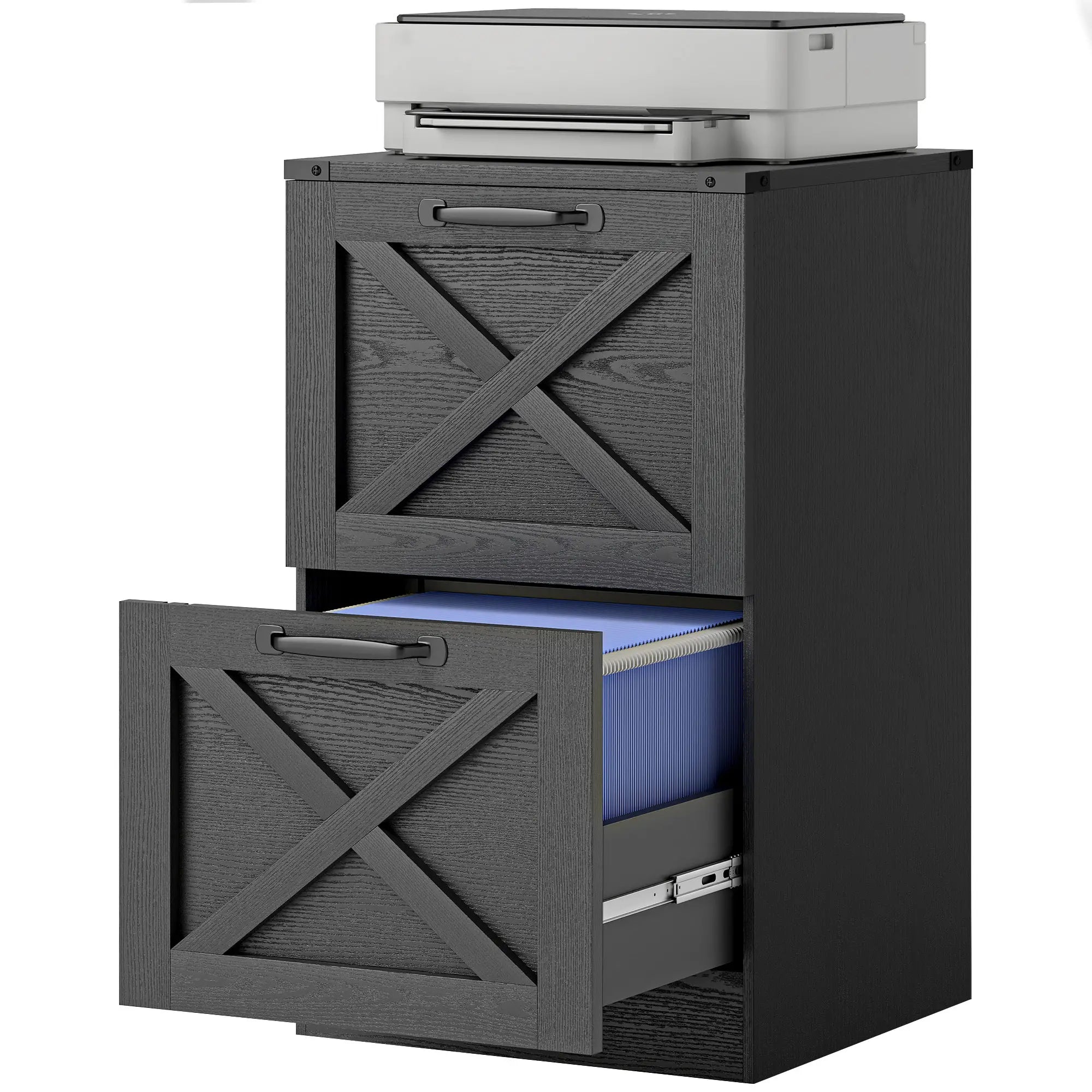 2-Drawer File Cabinet, Silent Slides, Vertical Farmhouse, Black Office Cabinets & Cupboards Black at Gallery Canada