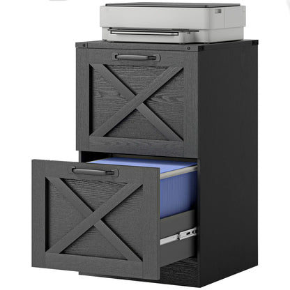 2-Drawer File Cabinet, Silent Slides, Vertical Farmhouse, Black Office Cabinets & Cupboards Black at Gallery Canada