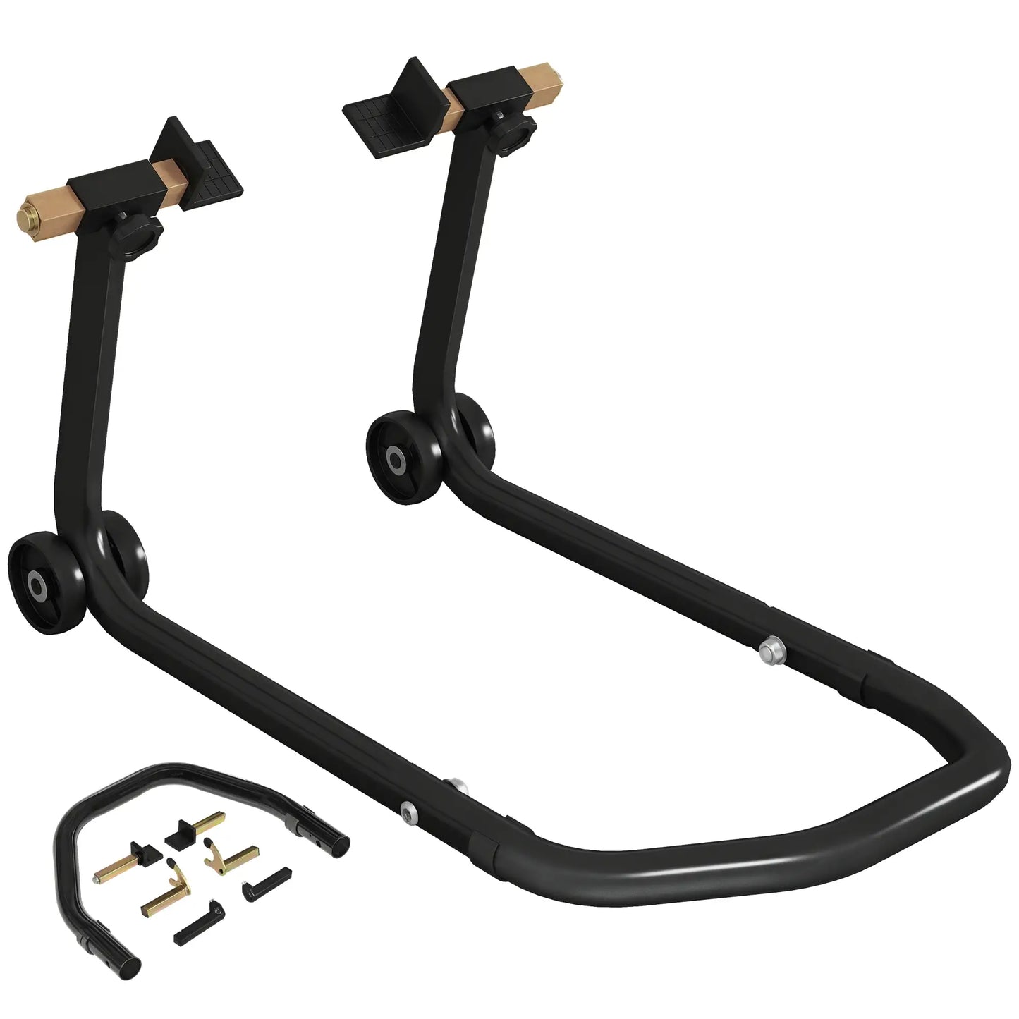 Convertible Motorcycle Stand, Front Rear Lift, 3 Adaptors, Black Automotive at Gallery Canada