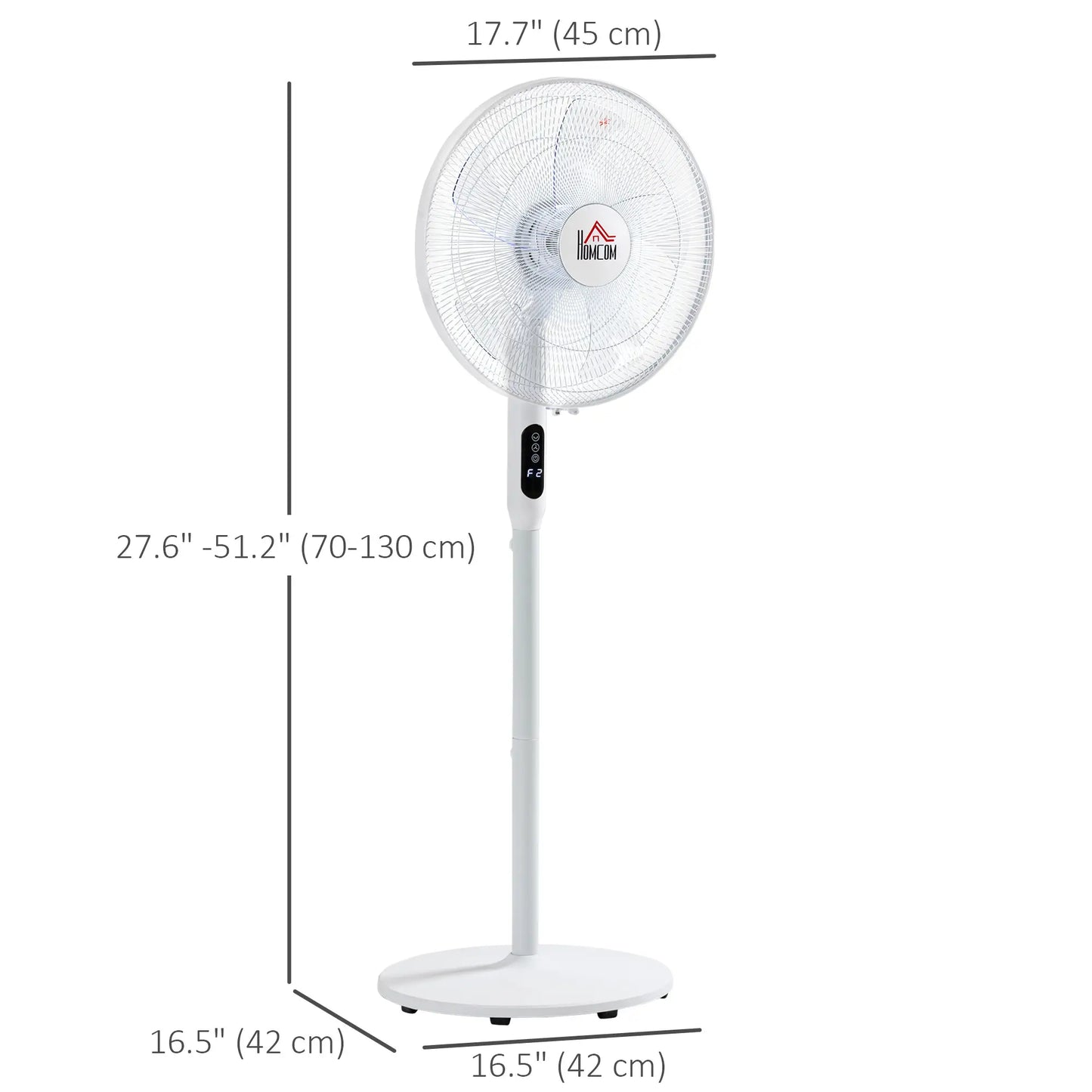 Floor Standing Fan with Remote, Oscillating, LED Screen, White Stand Fans at Gallery Canada
