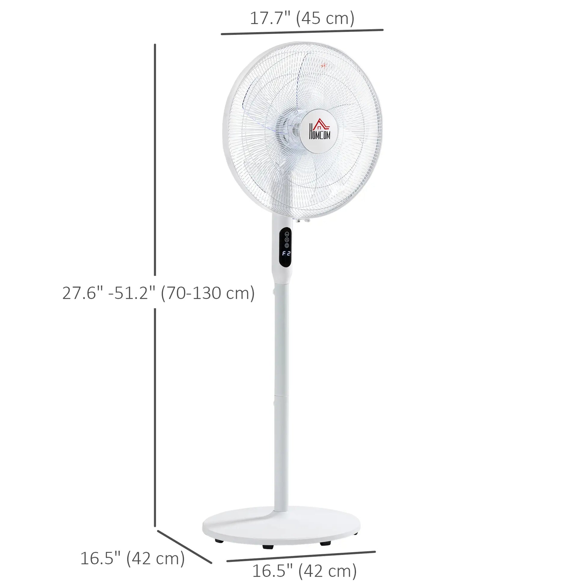 Floor Standing Fan with Remote, Oscillating, LED Screen, White Stand Fans at Gallery Canada