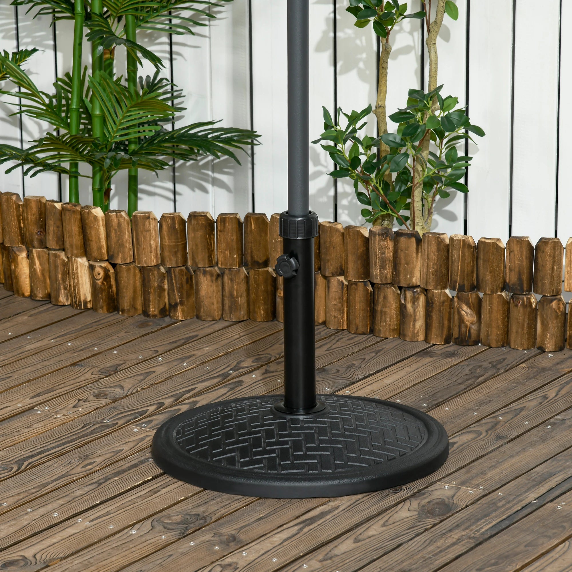 31lbs Concrete Umbrella Base, Round Outdoor Stand, Black Umbrella Bases at Gallery Canada