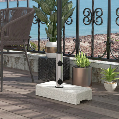 55 Lbs Half Granite Parasol Base, Outdoor Umbrella Stand, Grey Umbrella Bases at Gallery Canada
