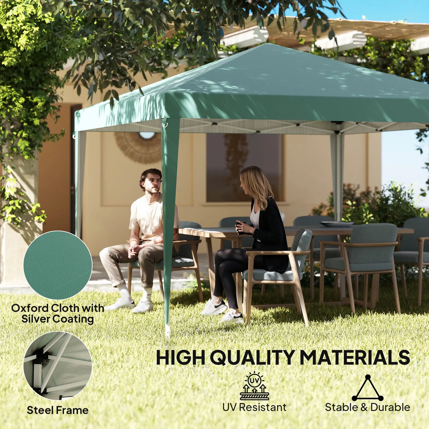 10 x 10ft Folding Pop Up Tent, Outdoor Gazebo Canopy, Dark Green Pop Up Canopies at Gallery Canada