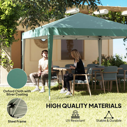 10 x 10ft Folding Pop Up Tent, Outdoor Gazebo Canopy, Dark Green Pop Up Canopies at Gallery Canada
