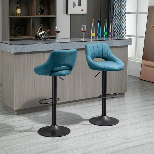 Swivel Counter Height Bar Stools Set of 2, Adjustable Height, Blue Bar Stools Blue at Gallery Canada