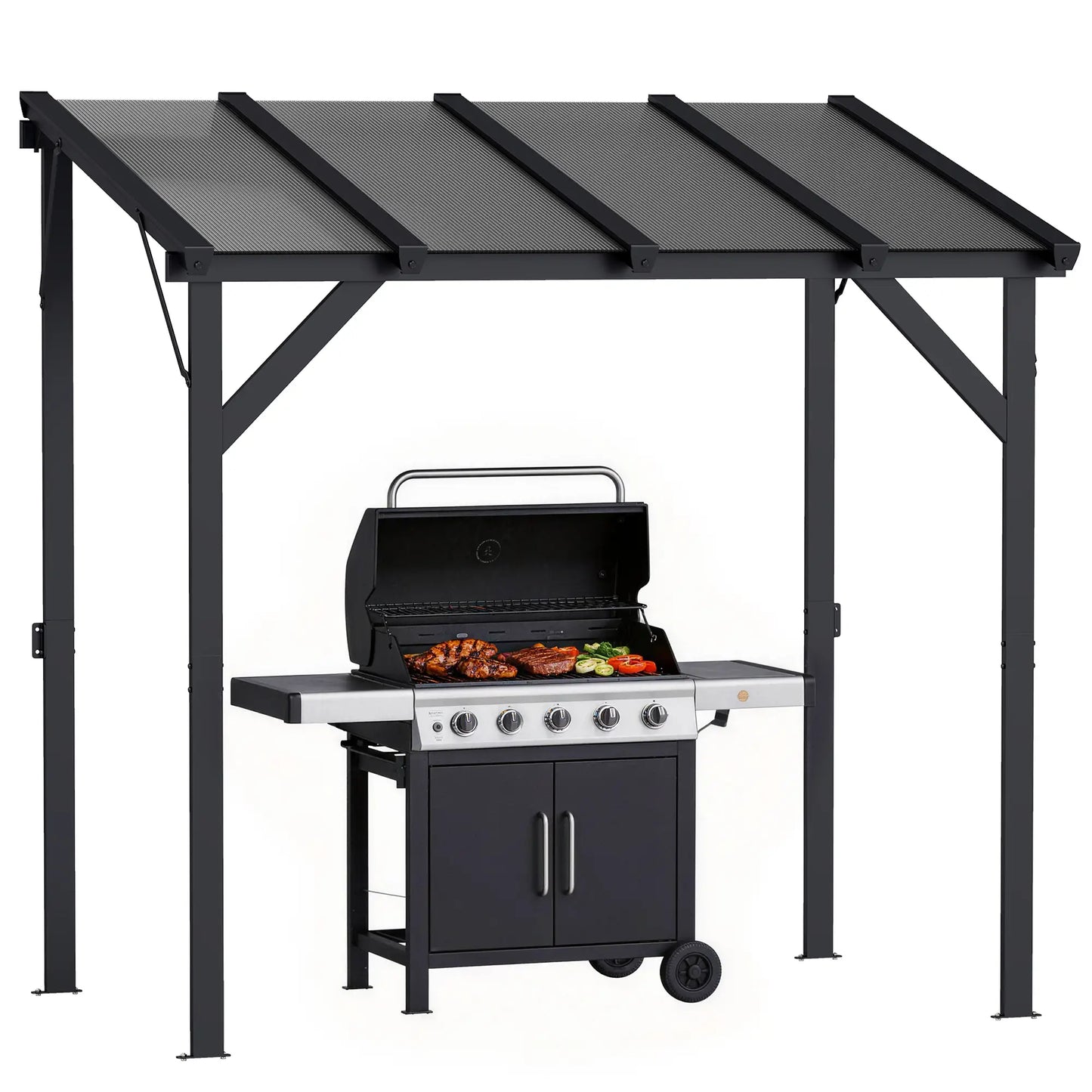 Hardtop Grill Gazebo, Lean-To BBQ Shelter With Polycarbonate Roof BBQ Grill Gazebos at Gallery Canada