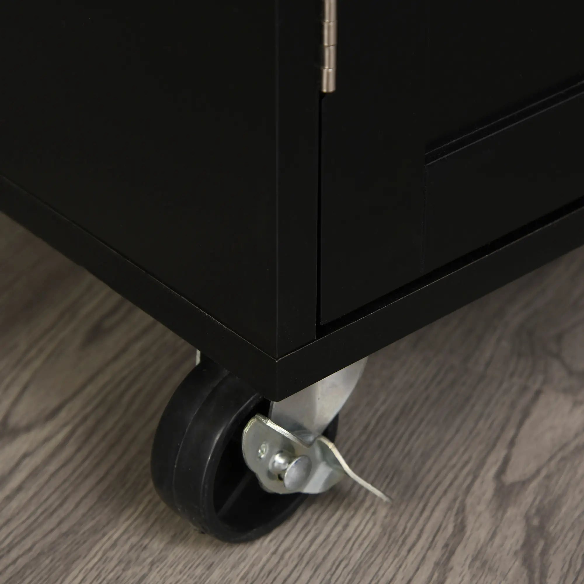 Rolling Kitchen Island Cart, Wood Top, Storage Drawer, Towel Bar, Shelves, Black Kitchen Islands & Kitchen Carts at Gallery Canada