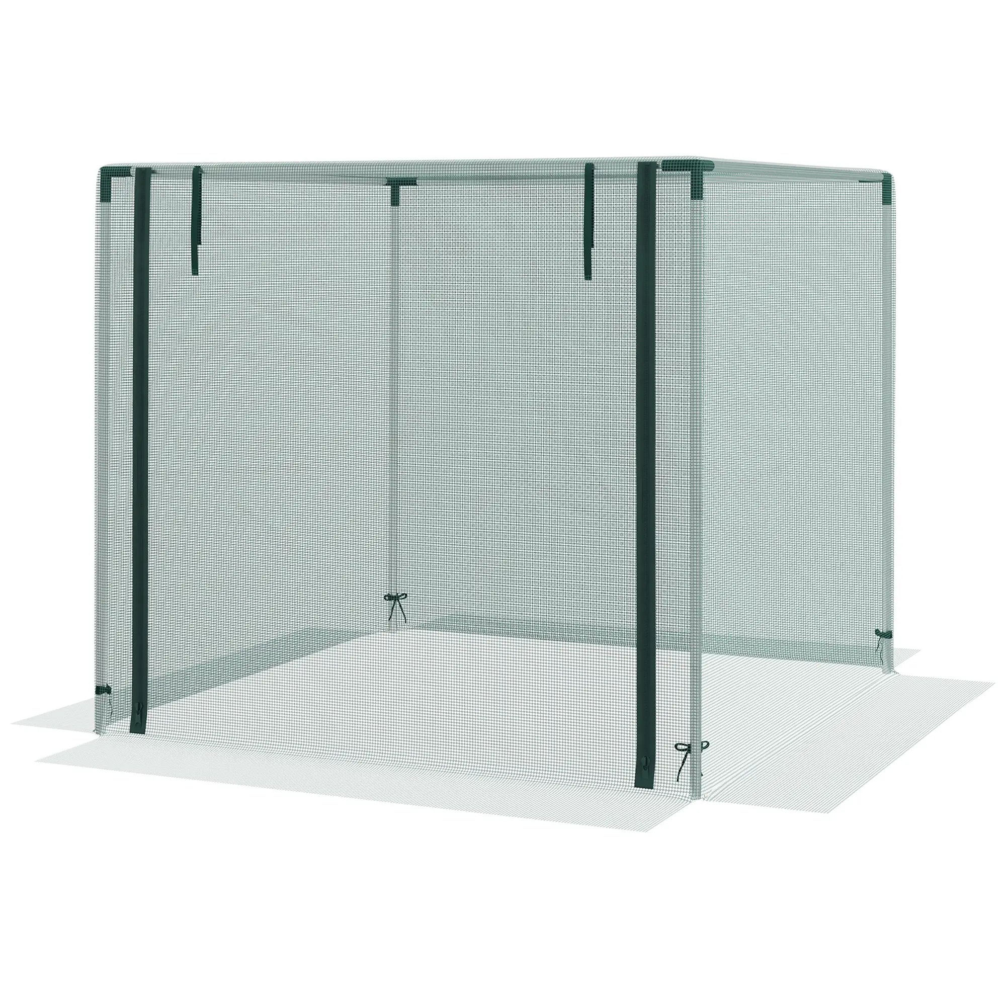 Galvanized Steel Crop Cage, Plant Protection Tent, 4' x 4', Green Walk In Greenhouses Green and Silver at Gallery Canada