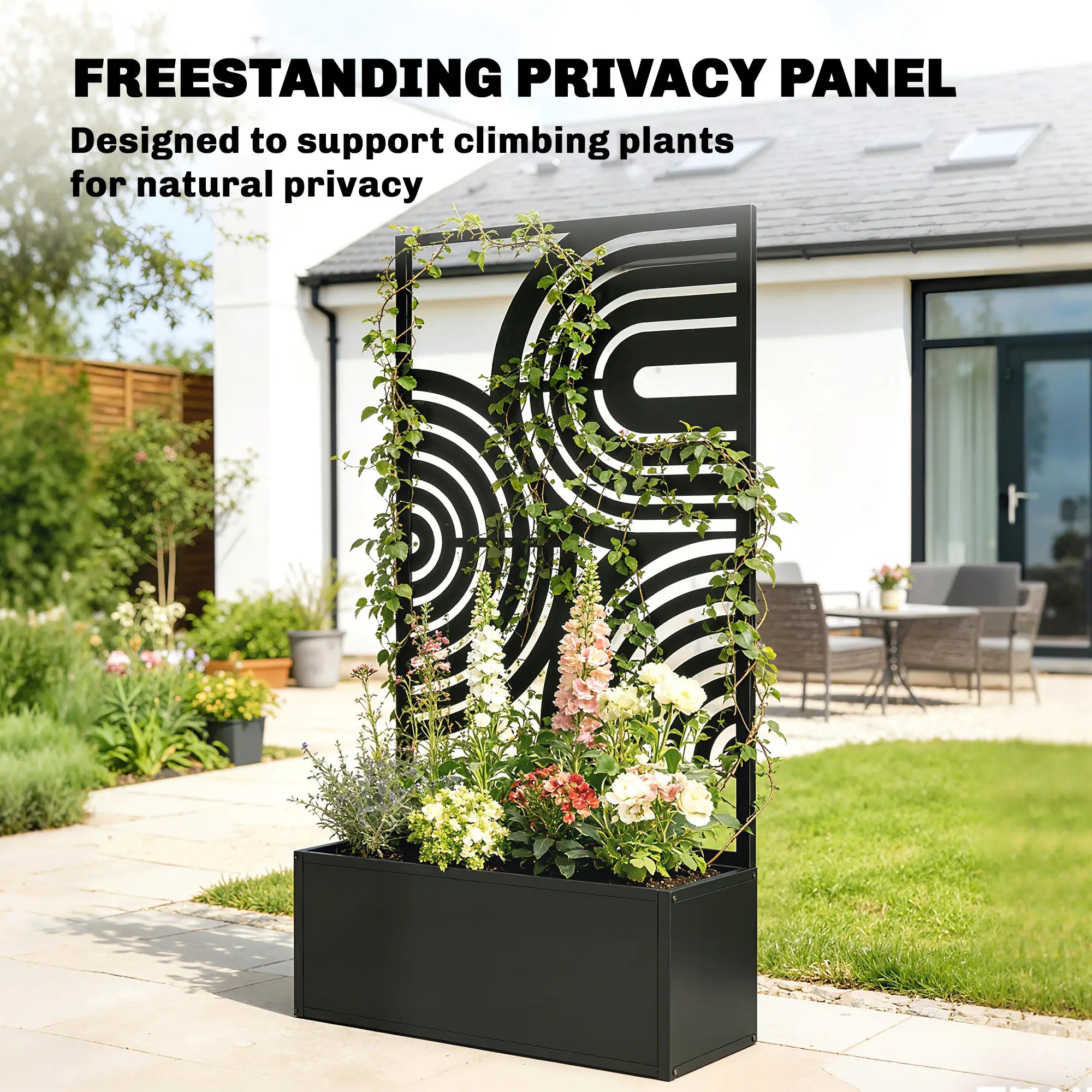 Metal Planter Box With Trellis, 44.5