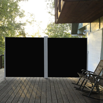 Retractable Double Side Awning, Folding Privacy Screen, Black Side Awnings at Gallery Canada