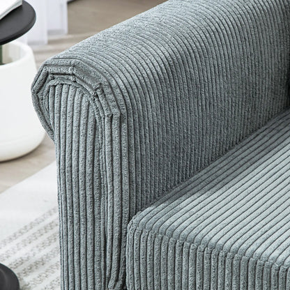 Vintage Loveseat, Fabric 2 Seater Sofa, Rolled Arms, Rubber Wood Legs, Grey 2-Seater Sofas at Gallery Canada