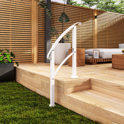 Outdoor Step Handrails, Porch Deck Railing, White Metal Stair Railing, White Garden Decor at Gallery Canada