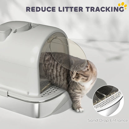 Enclosed Stainless Steel Litter Box, With Scoop, Deodorizer Bag, Handle Cat Litter Box Enclosures at Gallery Canada