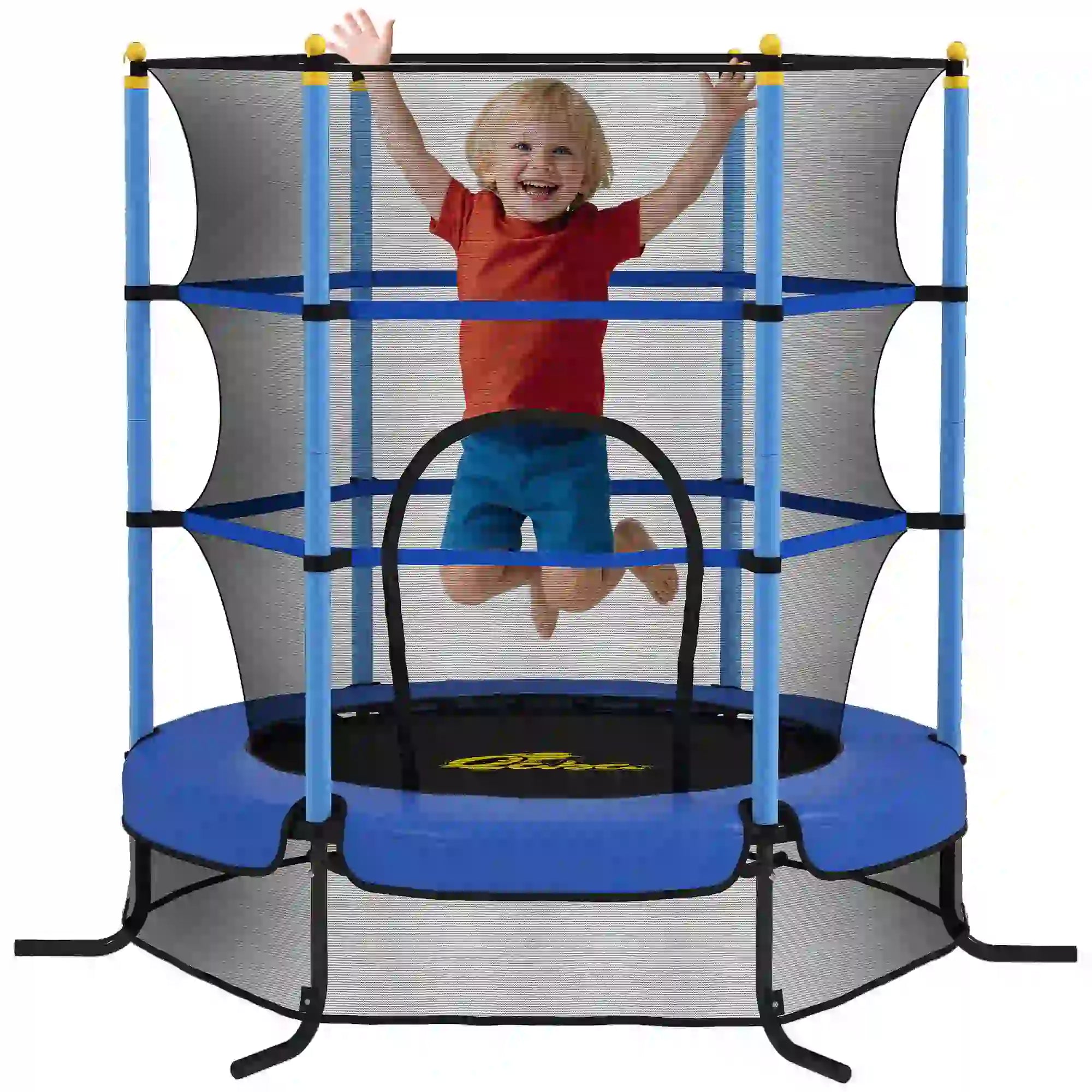 Kids Trampoline with Safety Net, 3-10 Years Old, Blue Trampolines at Gallery Canada