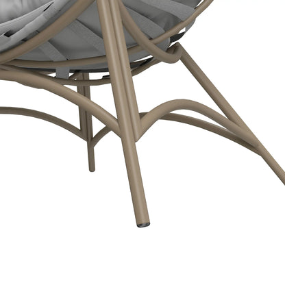 Egg Patio Lounge Chair, Foldable, with Cushion & Pocket, Light Grey, Light Grey Patio Chairs at Gallery Canada