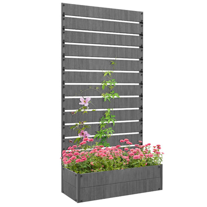 Trellis Planter, Raised Garden Bed, Dark Grey