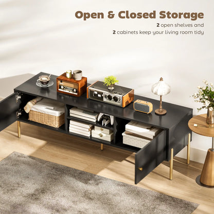 TV Stand for 65 Inch TVs, Entertainment Center with Shelves, Black TV Stands at Gallery Canada