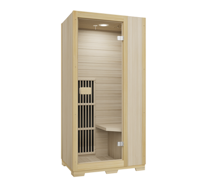 Vienna | Far Infrared Sauna | Canadian Hemlock Very Low EMF | 72.8"H x 35.4"W x 25.6"D | 1 Person Saunas Natural at Gallery Canada