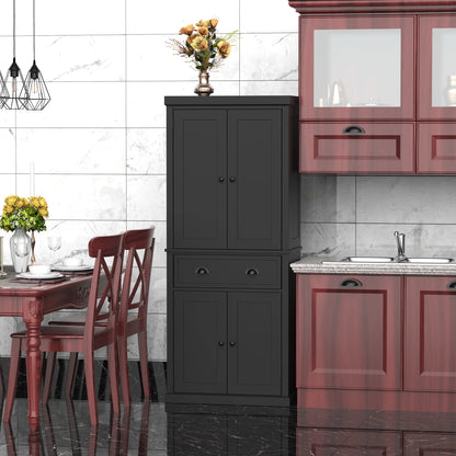 Standing Kitchen Cabinet, 2 Drawers, MDF Board, Black Kitchen Pantry Cabinets at Gallery Canada