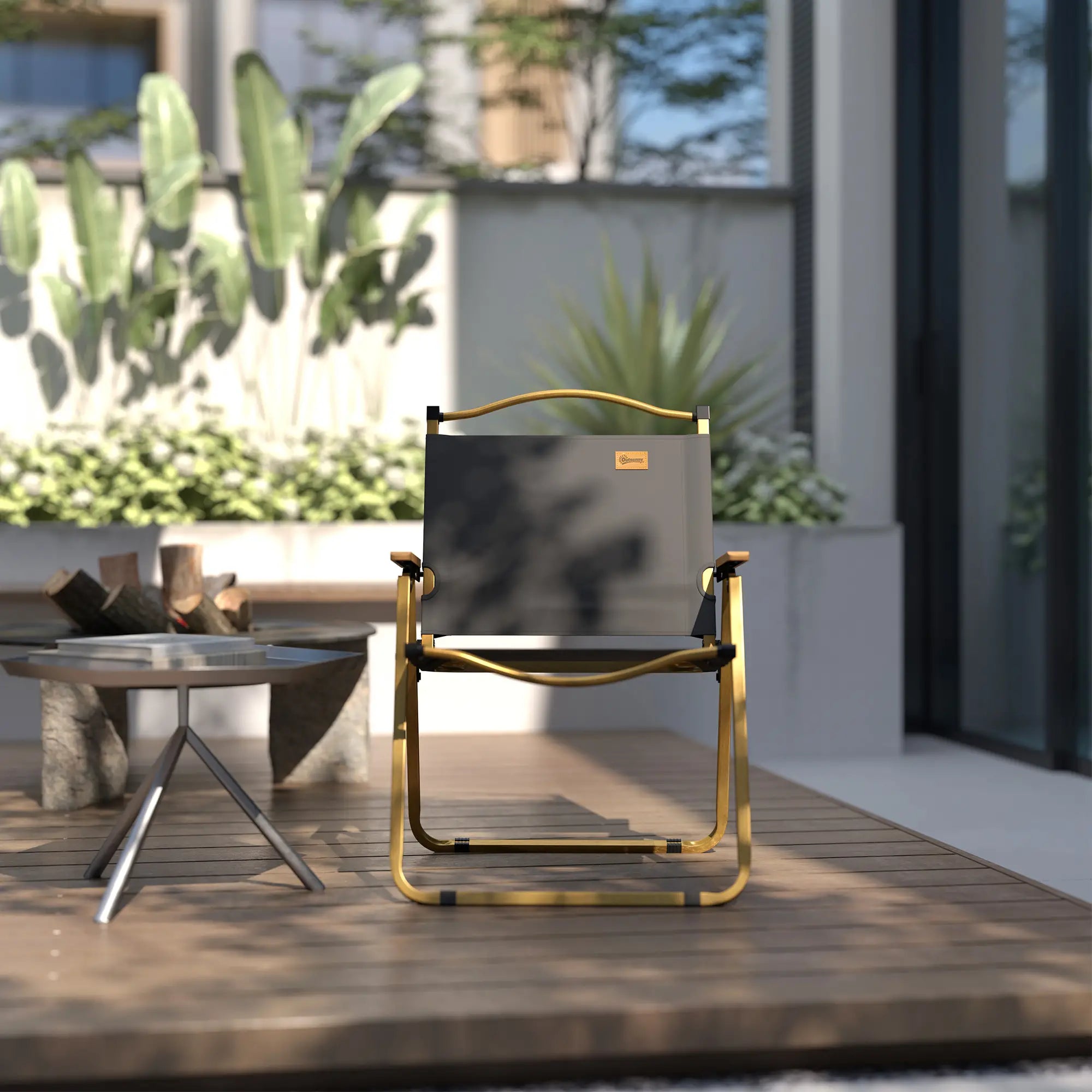 Lightweight Folding Camping Chair, Portable Armchair, Dark Grey Picnic Tables & Camping Chairs at Gallery Canada