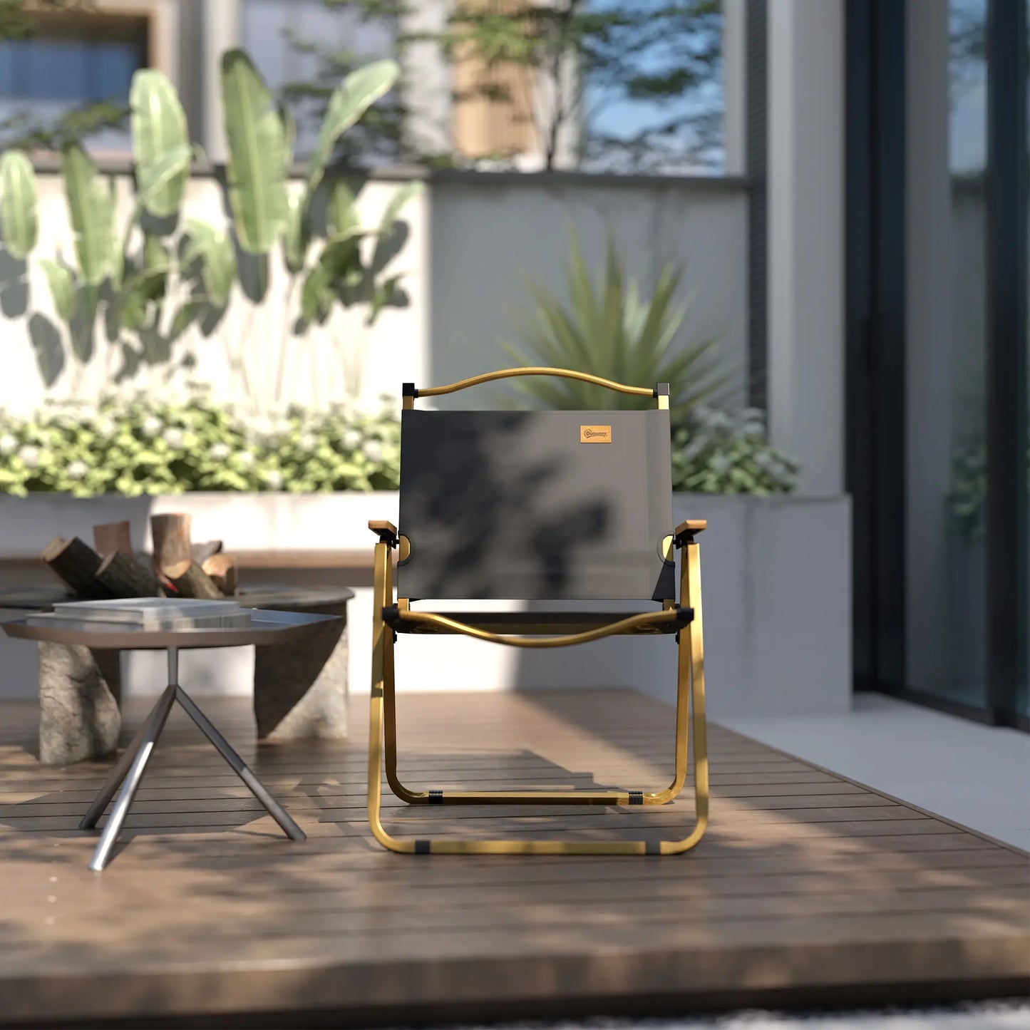 Lightweight Folding Camping Chair, Portable Armchair, Dark Grey Picnic Tables & Camping Chairs at Gallery Canada