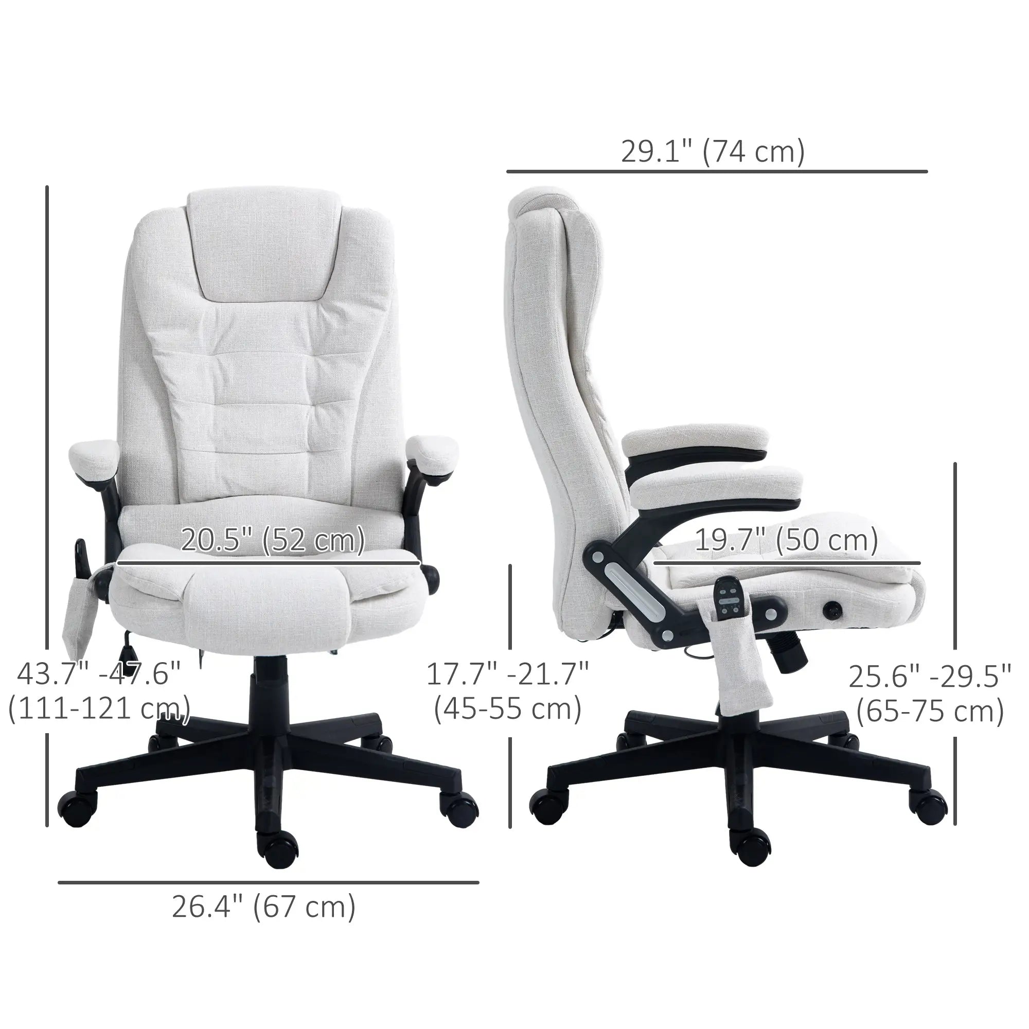 Reclining Massage Office Chair, High Back, Swivel Wheels, White Massage Chairs at Gallery Canada
