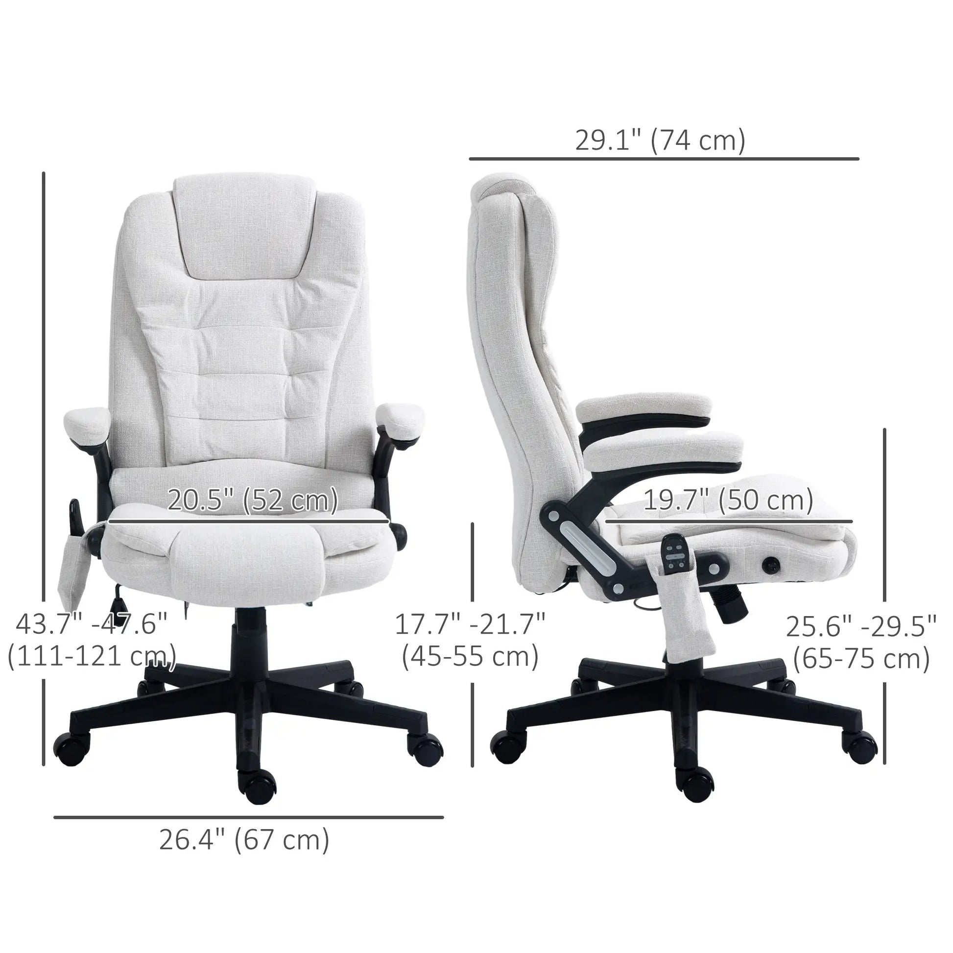 Reclining Massage Office Chair, High Back, Swivel Wheels, White Massage Chairs at Gallery Canada