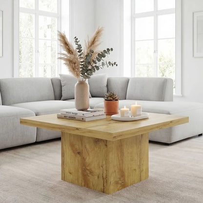 Square Coffee Table, 1.6" Thick Tabletop, Natural Wood Coffee Tables at Gallery Canada