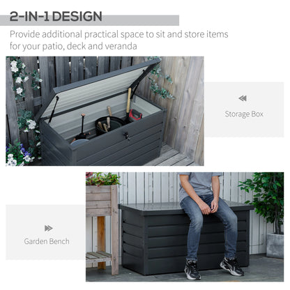 Large Deck Box, Outdoor Storage with Lock, Grey Patio Storage Boxes at Gallery Canada