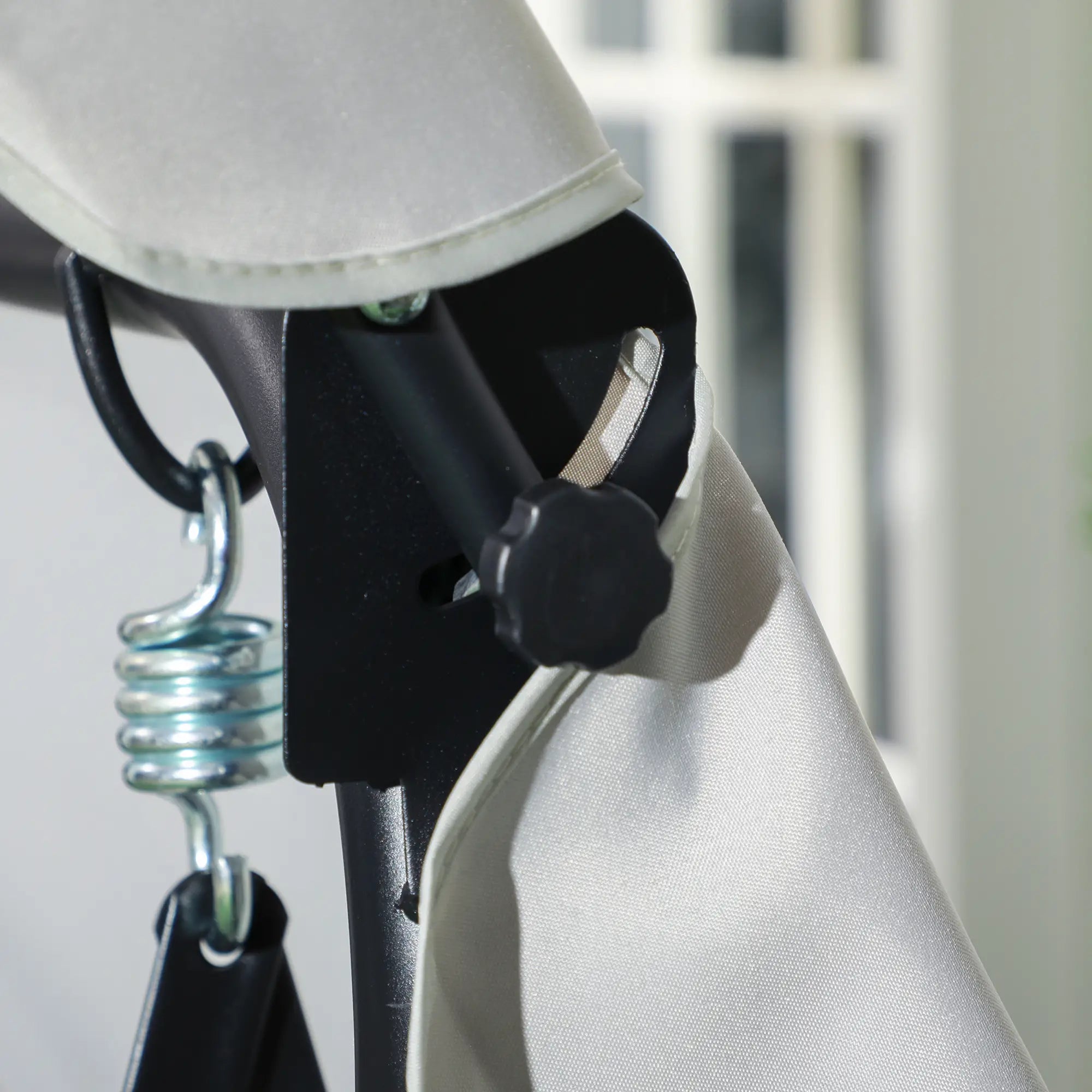 1-Seat Outdoor Porch Swing Patio Swing with Adjustable Canopy, Removable Seat and Back Cushion for Garden, Poolside Patio Swings with Stand at Gallery Canada