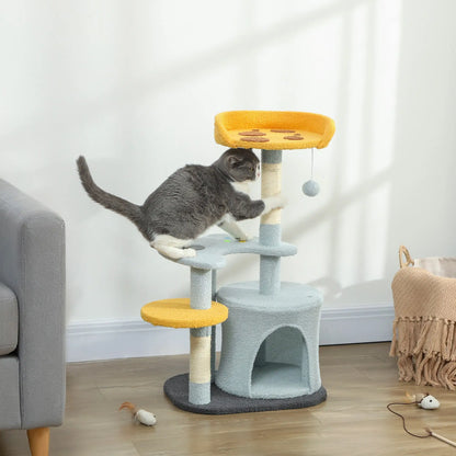 Cat Tree, 31.5 Inch, with Perch, Platform, Condo, Scratching Post, Blue Cat Posts at Gallery Canada