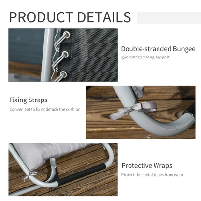 Folding Garden Chairs, Set of 2, Reclining Zero Gravity, Dark Grey Lounger Chairs at Gallery Canada