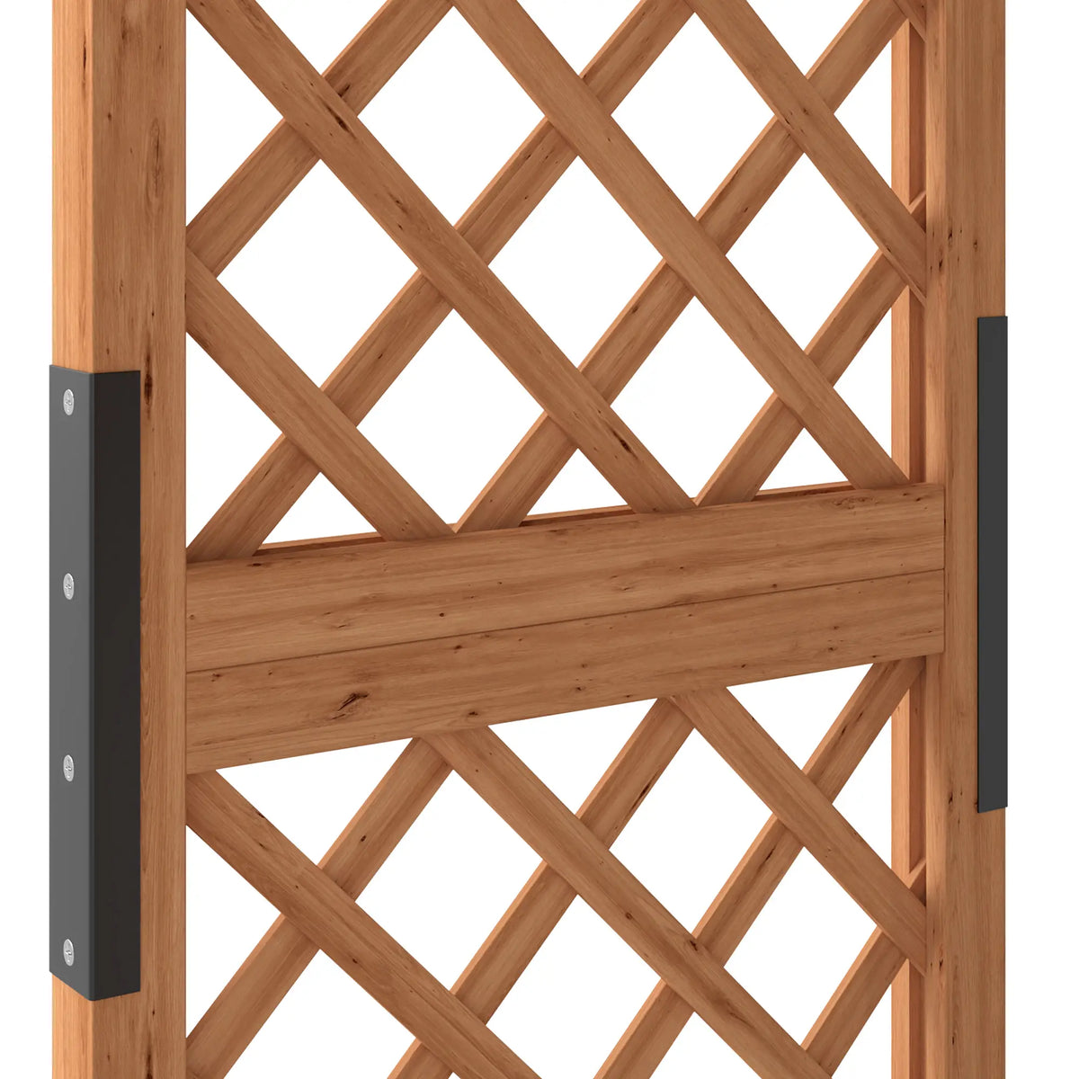 Lit de jardin surélevé en bois avec treillis et toit suspendu, orange