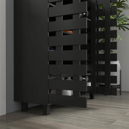 21 Pair Shoe Cabinet, 5-Tier Double Door, 5-Tier Open Shelves, Black Shoe Storage Cabinets & Racks at Gallery Canada