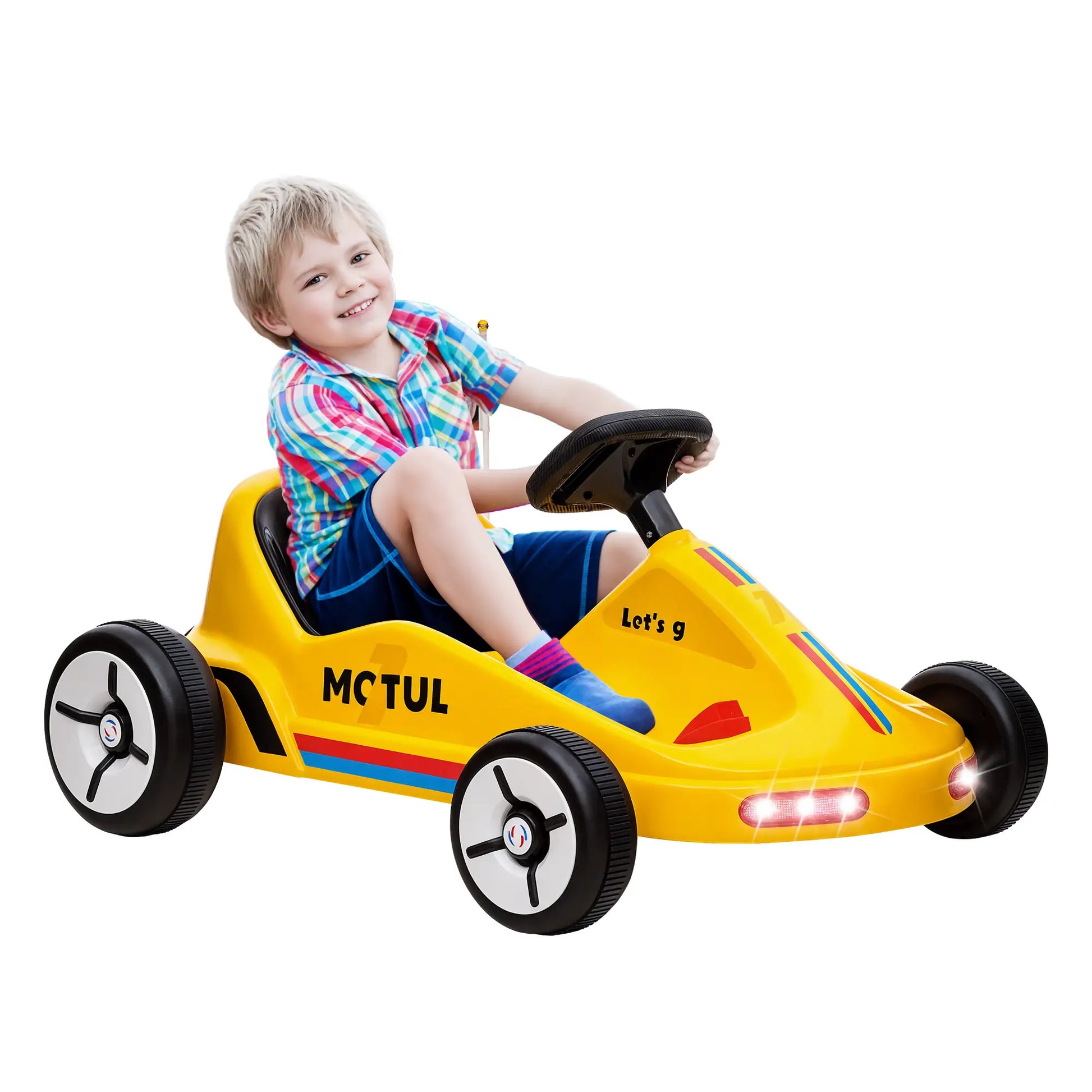 6V Electric Go Kart for Kids, with Music Light Horn, Yellow Electric Ride On Toys at Gallery Canada