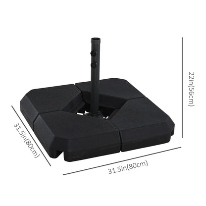 Umbrella Stand, 2" Poles, Steel Base, 4 Fillable Weights, 158lbs Sand or 132lbs Water, Black Umbrella Bases at Gallery Canada