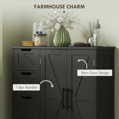 Farmhouse Bathroom Floor Cabinet, Adjustable Shelf, Black Bathroom Cabinets at Gallery Canada