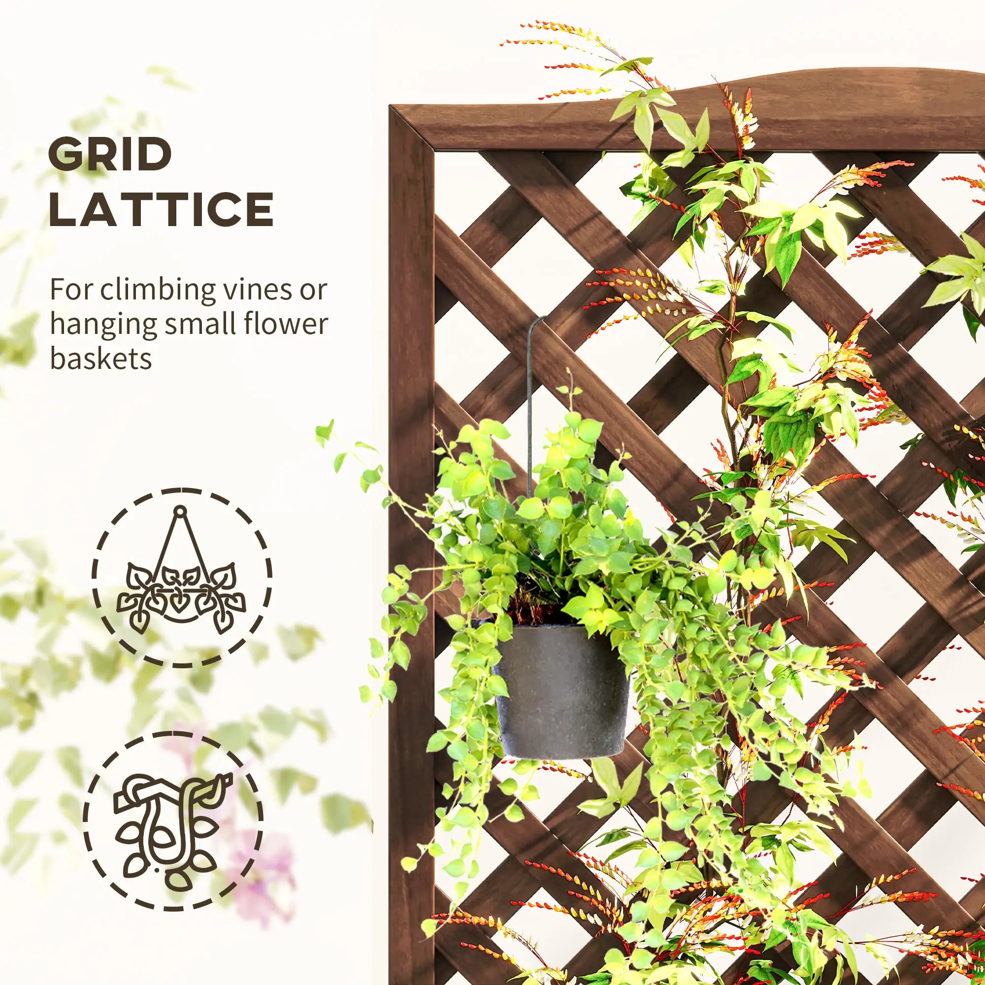 Wood Planter With Trellis, Raised Garden Bed, 30