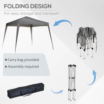 8' x 8' Pop Up Canopy, Outdoor Folding Tent, Portable with Bag, Grey Pop Up Canopies at Gallery Canada