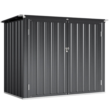 Lockable Galvanized Steel Garbage Bin Shed, Outdoor Storage, Lift-Up Lid Sheds Options at Gallery Canada
