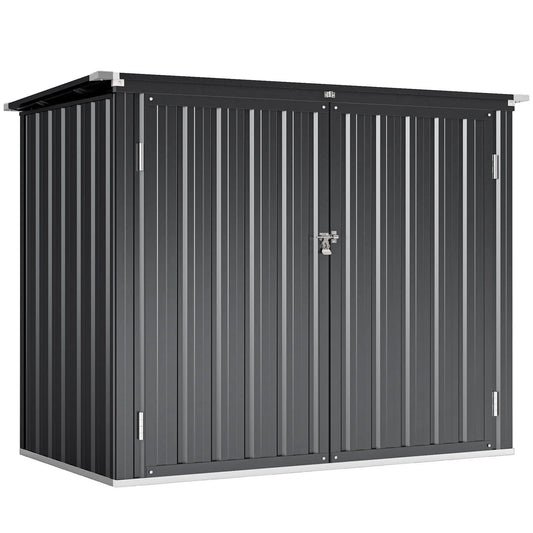 Lockable Galvanized Steel Garbage Bin Shed, Outdoor Storage, Lift-Up Lid Sheds Options at Gallery Canada