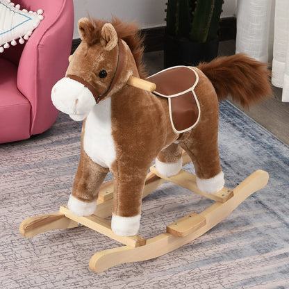 Plush Rocking Horse, Wooden Rockers with Sounds, 36-72 Months, Brown Rocking Horses at Gallery Canada