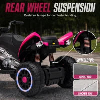 VTT pour enfants 12V, suspension arrière, 2,2 MPH, roues lumineuses, rouge