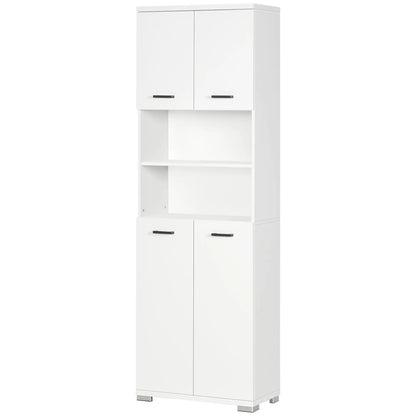 Freestanding Bathroom Cabinet, Open Shelves, 23.6"x13.2"x72", White Bathroom Cabinets at Gallery Canada
