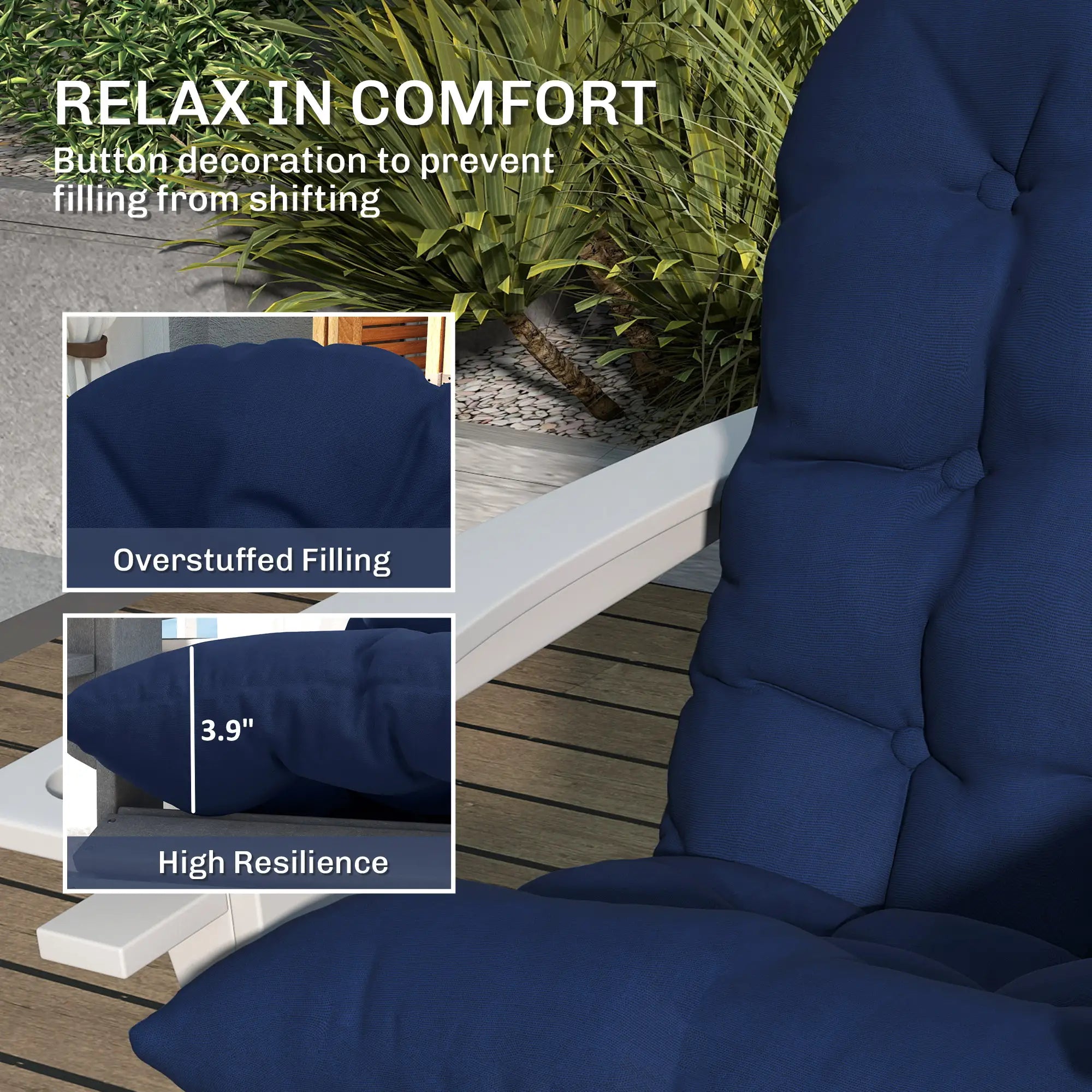 Adirondack Chair Cushions Set Of 2, Navy Blue Patio Chair Cushions at Gallery Canada