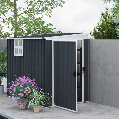 4' x 6' Outdoor Storage Shed, Metal Garden Shed with Window Sheds at Gallery Canada